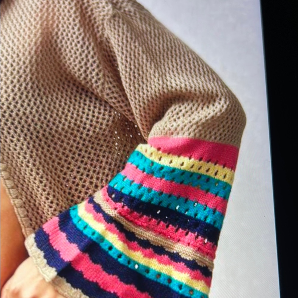 077 Colorful Striped Women's Sweater
